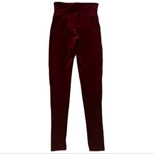 Spanx Velvet Leggings in Rich Burgundy Size S